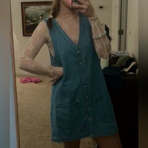Vintage Denim Sleeveless button down Dress